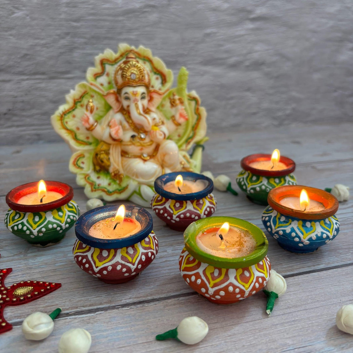 Matki Clay Diya Wax Filled Handmade Traditional Diyas for Diwali Pooja Vilakku Oil Lamp Tealight Deepawali Decoration Indian Gift Items Home Temple Decor - LoveNspire