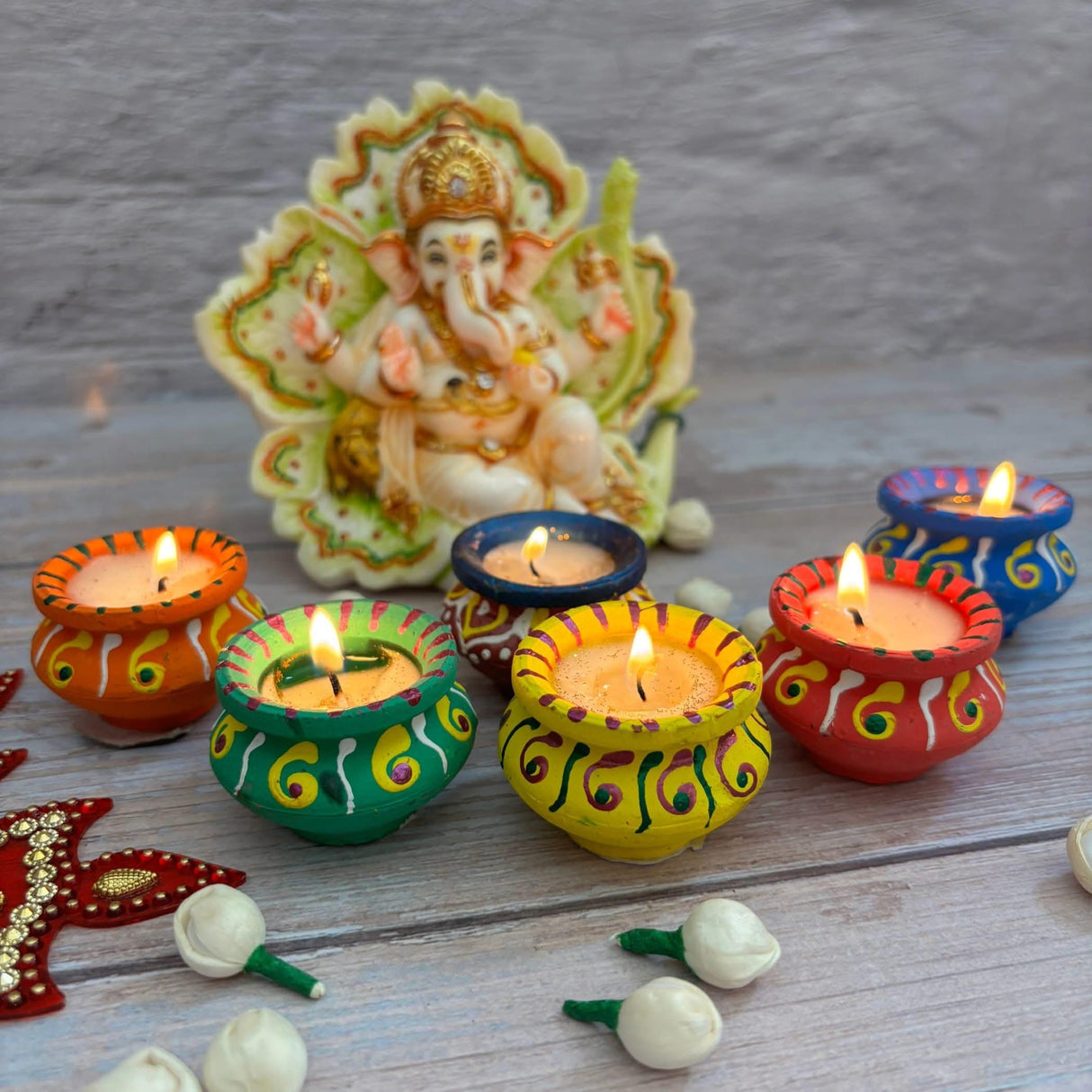 Matki Clay Diya Wax Filled Handmade Traditional Diyas for Diwali Pooja Vilakku Oil Lamp Tealight Deepawali Decoration Indian Gift Items Home Temple Decor - LoveNspire