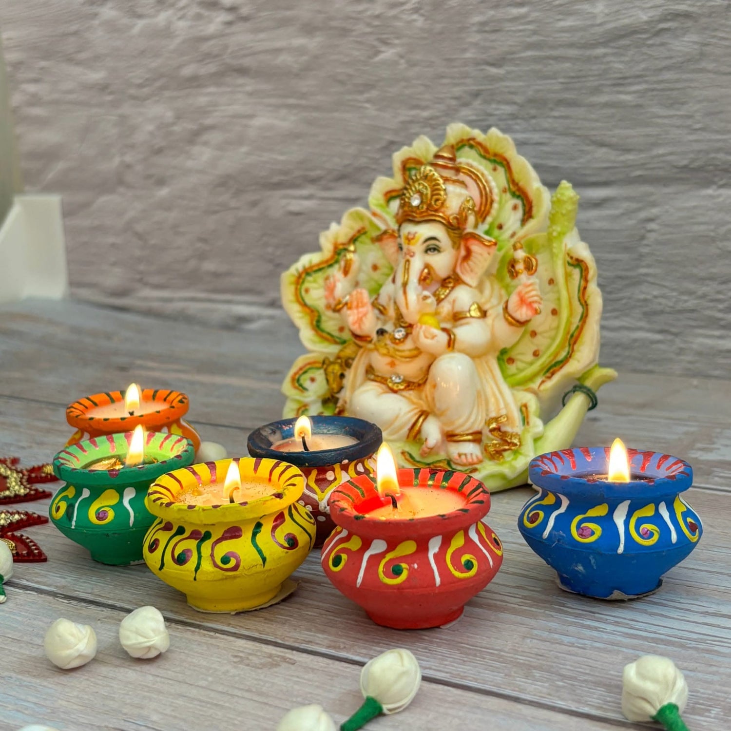 Matki Clay Diya Wax Filled Handmade Traditional Diyas for Diwali Pooja Vilakku Oil Lamp Tealight Deepawali Decoration Indian Gift Items Home Temple Decor - LoveNspire