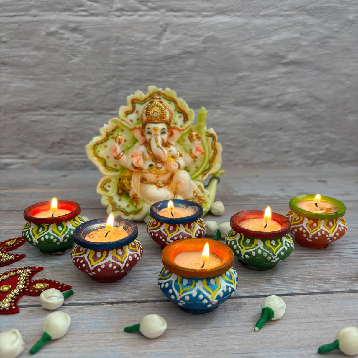 Matki Clay Diya Wax Filled Handmade Traditional Diyas for Diwali Pooja Vilakku Oil Lamp Tealight Deepawali Decoration Indian Gift Items Home Temple Decor - LoveNspire