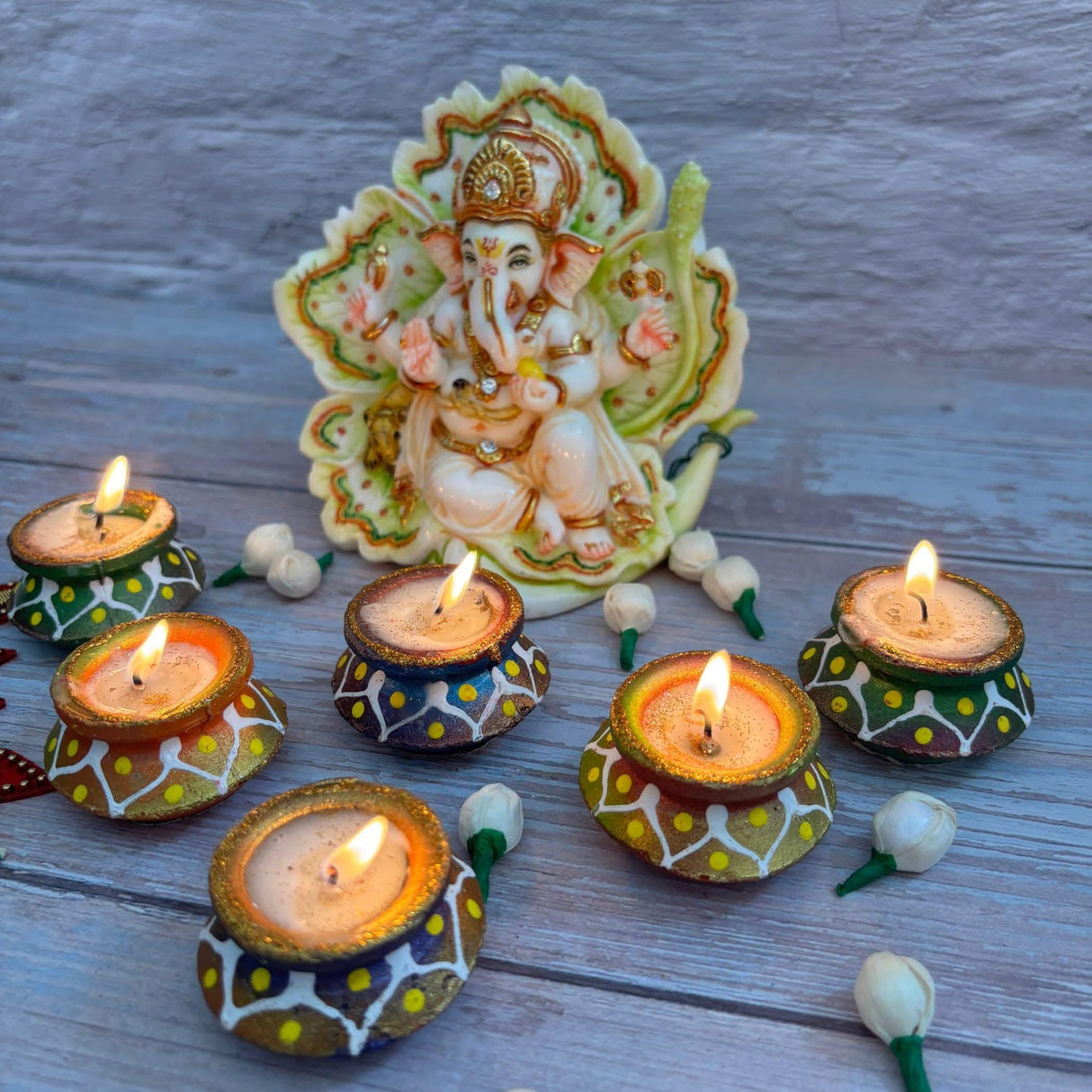 Matki Clay Diya Wax Filled Handmade Traditional Diyas for Diwali Pooja Vilakku Oil Lamp Tealight Deepawali Decoration Indian Gift Items Home Temple Decor - LoveNspire