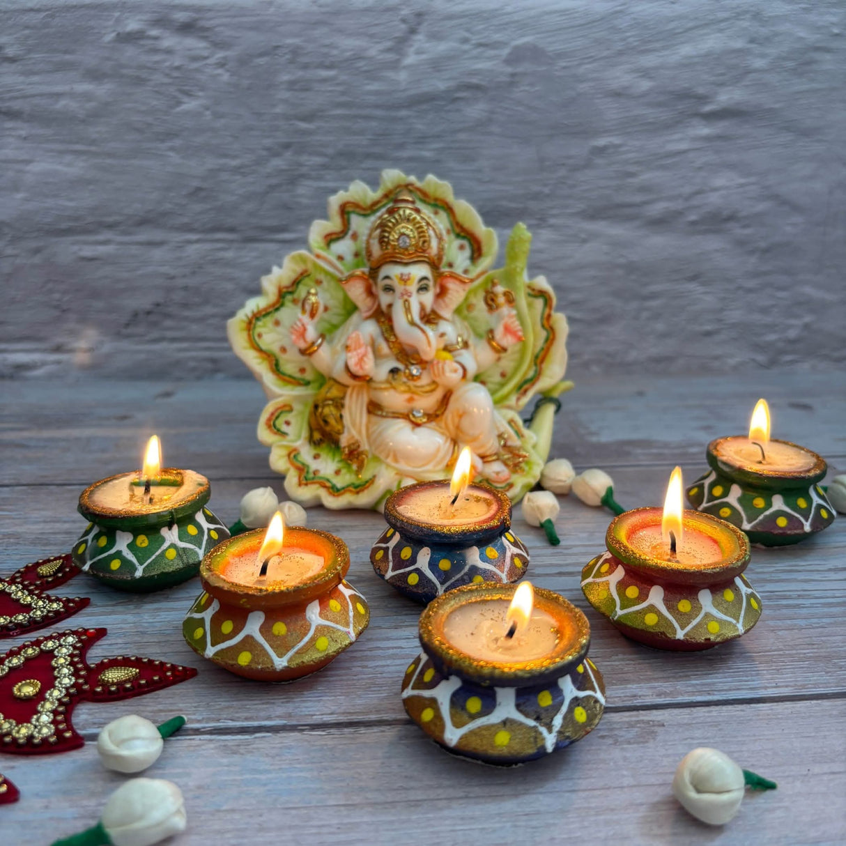 Matki Clay Diya Wax Filled Handmade Traditional Diyas for Diwali Pooja Vilakku Oil Lamp Tealight Deepawali Decoration Indian Gift Items Home Temple Decor - LoveNspire