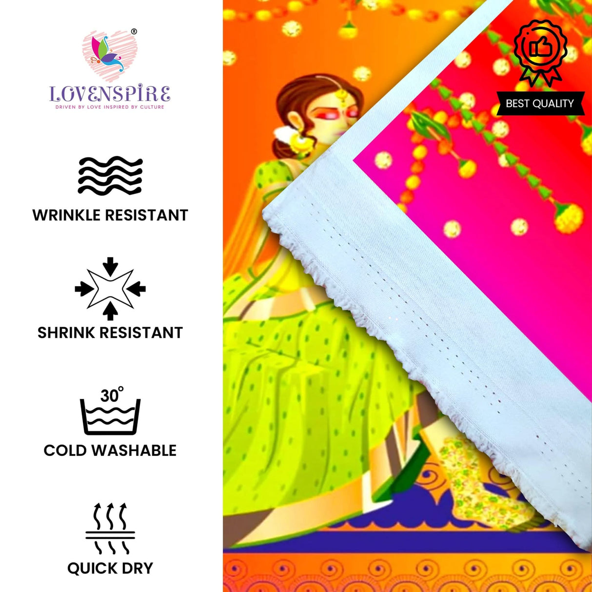 Mehendi Ceremony Backdrop Indian Traditional Cloth 5x8 Feet Backdrop Mehendi Banner Indian Wall Art Photo Decor Banner Indian Wedding Backdrop Decorative Mehendi Stage Cloth - LoveNspire