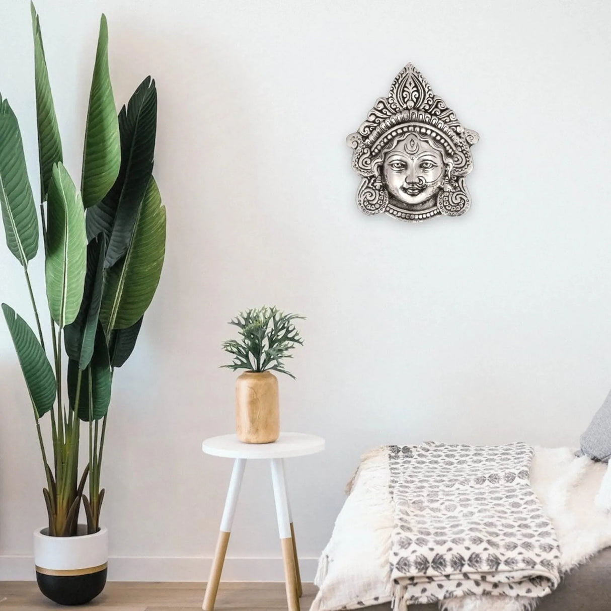 Metal Durga Face Wall Hanging Devi Durga Face Wall Decor Mata Ji Face Idol for Home Decor Puja Temple Mandir Showpiece Gifts Housewarming Diwali Gift - LoveNspire