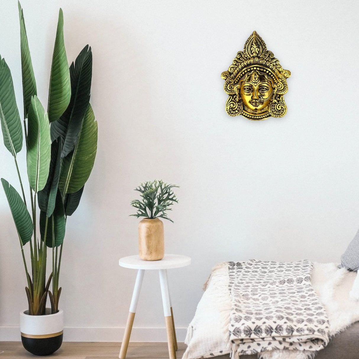 Metal Durga Face Wall Hanging Devi Durga Face Wall Decor Mata Ji Face Idol for Home Decor Puja Temple Mandir Showpiece Gifts Housewarming Diwali Gift - LoveNspire