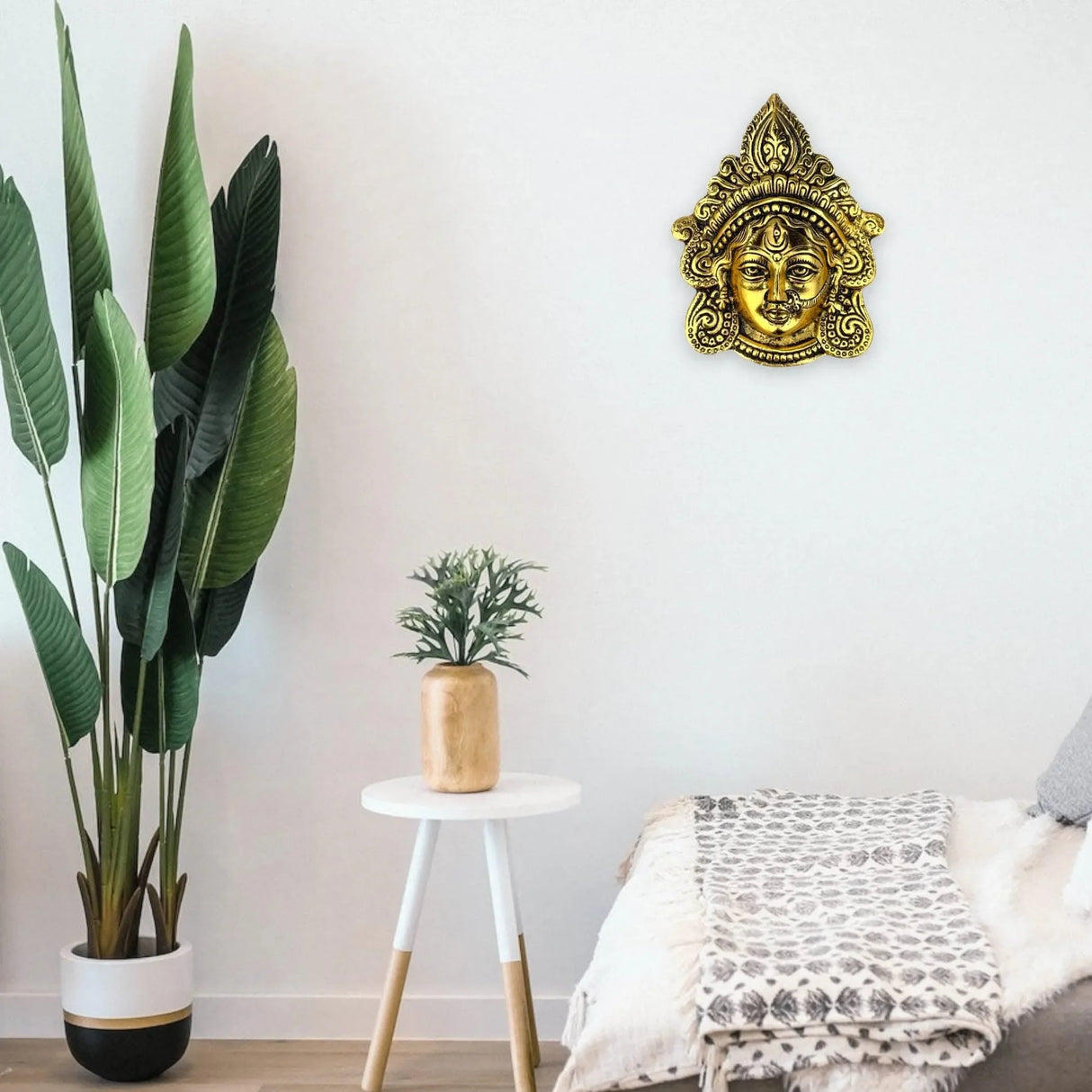 Metal Durga Face Wall Hanging Devi Durga Face Wall Decor Mata Ji Face Idol for Home Decor Puja Temple Mandir Showpiece Gifts Housewarming Diwali Gift - LoveNspire