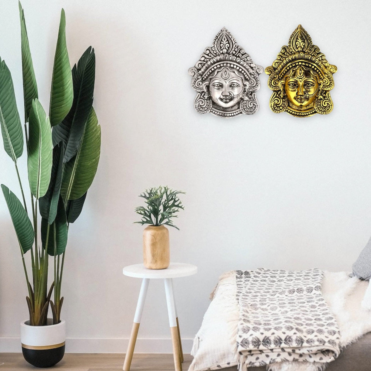 Metal Durga Face Wall Hanging Devi Durga Face Wall Decor Mata Ji Face Idol for Home Decor Puja Temple Mandir Showpiece Gifts Housewarming Diwali Gift - LoveNspire