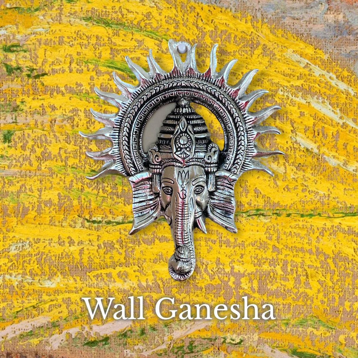 Metal Ganesha Face Wall Hanging Traditional Indian Gift Item for Home Office Floor Wall Stickers Decoration Diwali Decor Wall Hanging Showpiece Housewarming Gift - LoveNspire