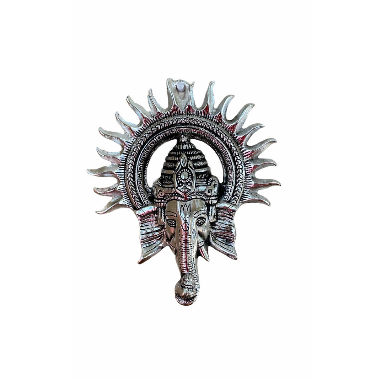 Metal Ganesha Face Wall Hanging Traditional Indian Gift Item for Home Office Floor Wall Stickers Decoration Diwali Decor Wall Hanging Showpiece Housewarming Gift - LoveNspire