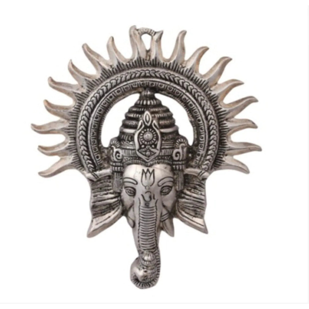Metal Ganesha Face Wall Hanging Traditional Indian Gift Item for Home Office Floor Wall Stickers Decoration Diwali Decor Wall Hanging Showpiece Housewarming Gift - LoveNspire