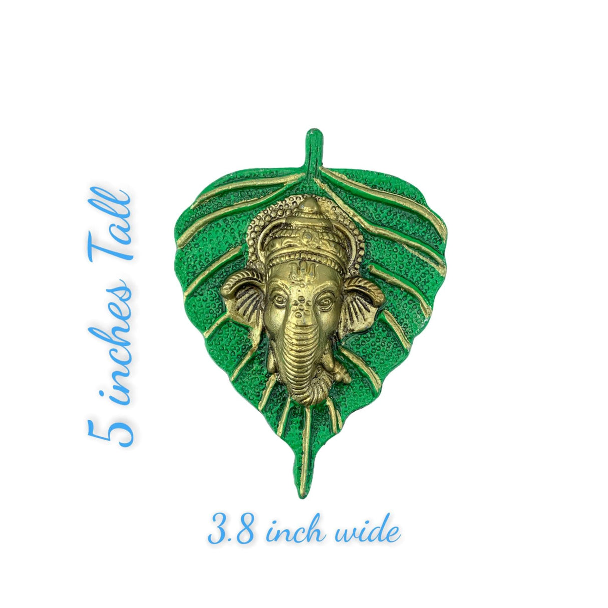 Metal Leaf Ganesha Diwali Decor Wall Hanging for Home & Office Housewarming Return Gift Pooja Favor Ganesha Decorative Wall Hanging Showpiece Pack of 1/2/5/25 Pcs - LoveNspire