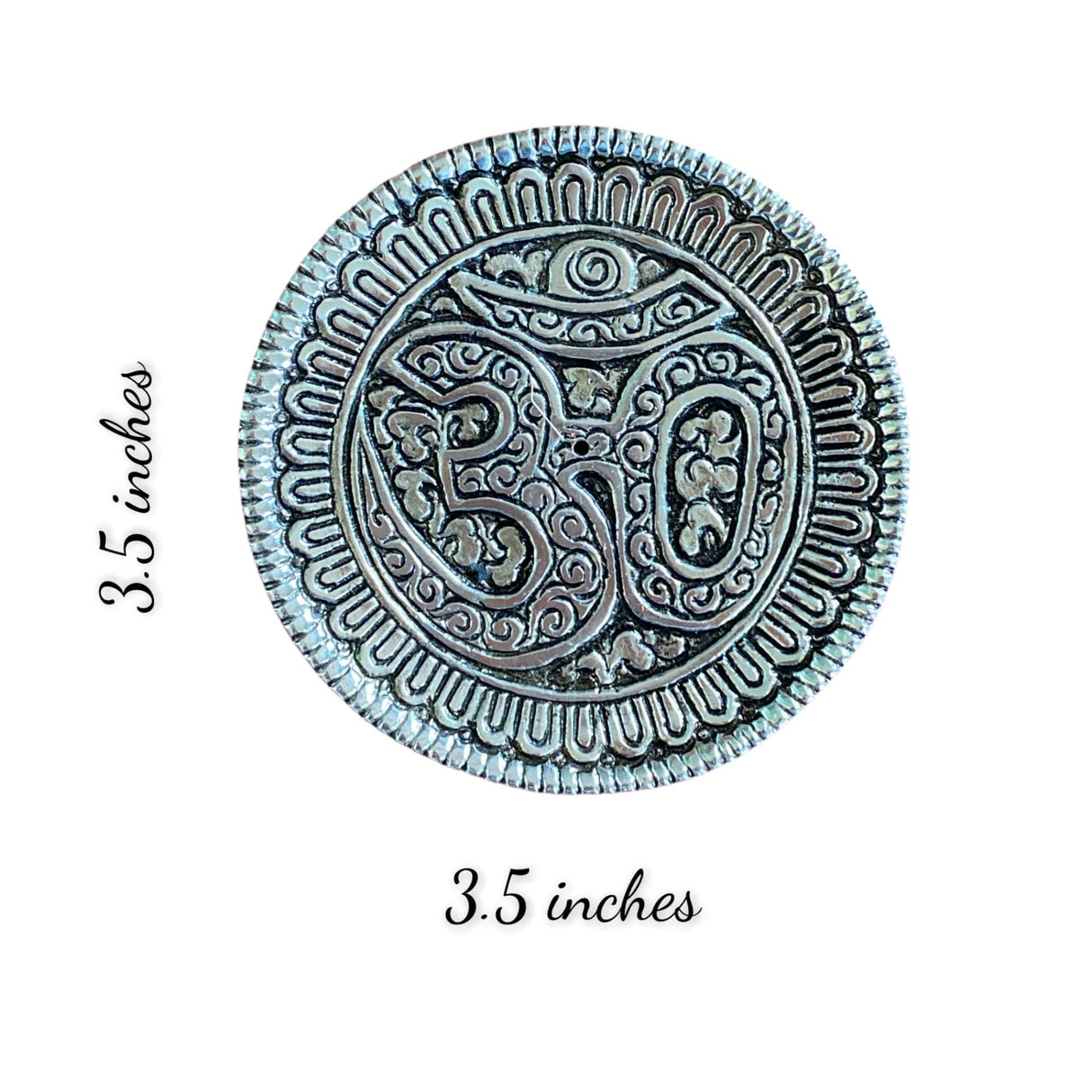 Om Aluminum Silver Incense Holder Agarbatti Dhoop Holder Ash Catcher Dhoop Dan Mess-free Incense Holder Conical Tray for Temple Living Room Decor Housewarming Gift - LoveNspire