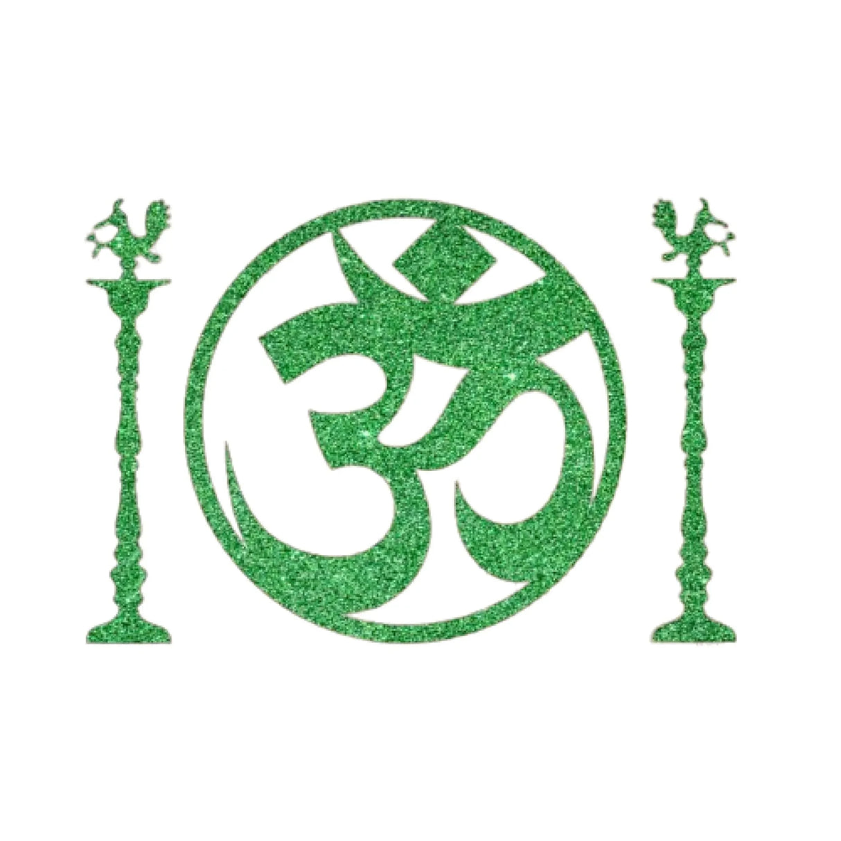 Om and Standing Diya Religious Cutout Stickers Spiritual Home Styling Traditional Decor Indian Wedding Decorations Ganesh Chaturthi Backdrop Meditation Room Yoga Studio Wall Decoration - LoveNspire