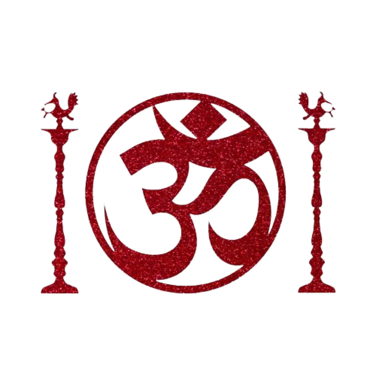Om and Standing Diya Religious Cutout Stickers Spiritual Home Styling Traditional Decor Indian Wedding Decorations Ganesh Chaturthi Backdrop Meditation Room Yoga Studio Wall Decoration - LoveNspire