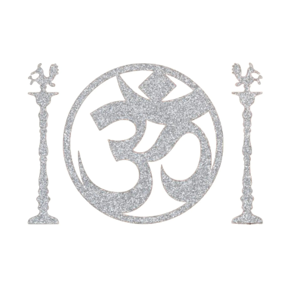 Om and Standing Diya Religious Cutout Stickers Spiritual Home Styling Traditional Decor Indian Wedding Decorations Ganesh Chaturthi Backdrop Meditation Room Yoga Studio Wall Decoration - LoveNspire