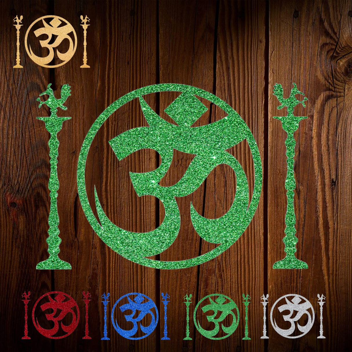 Om and Standing Diya Religious Cutout Stickers Spiritual Home Styling Traditional Decor Indian Wedding Decorations Ganesh Chaturthi Backdrop Meditation Room Yoga Studio Wall Decoration - LoveNspire