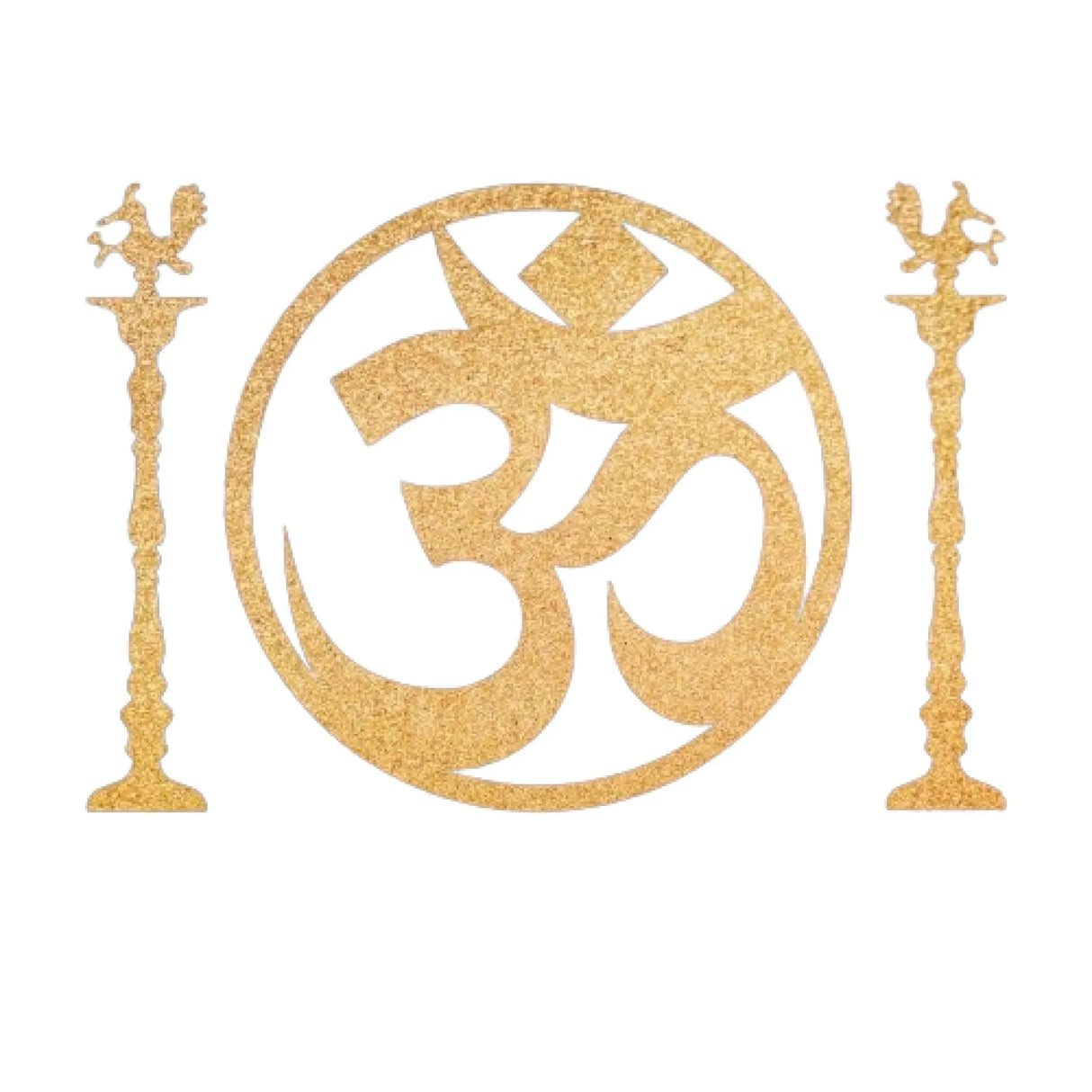 Om and Standing Diya Religious Cutout Stickers Spiritual Home Styling Traditional Decor Indian Wedding Decorations Ganesh Chaturthi Backdrop Meditation Room Yoga Studio Wall Decoration - LoveNspire