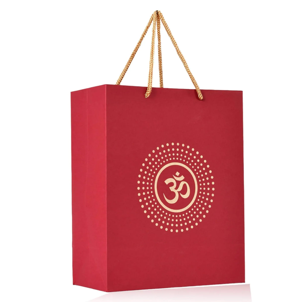 Om Paper Carry Bags Eco-friendly Indian Gift Bag for Wedding Housewarming Navratri Puja Diwali Return Gifts - 8x4x10 Inch - LoveNspire