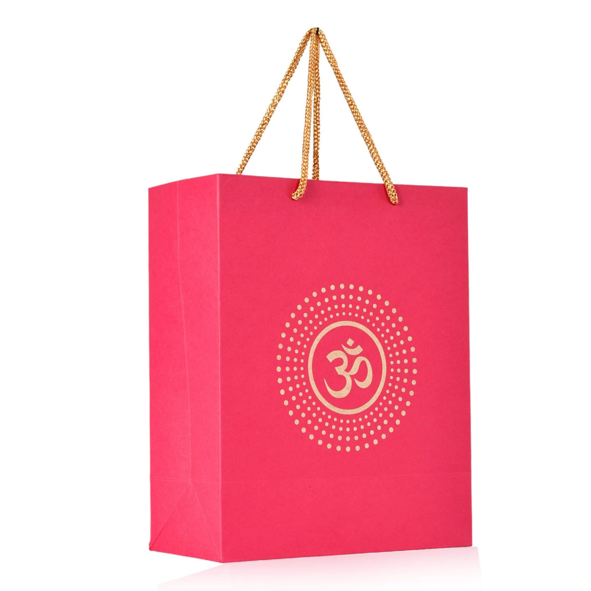 Om Paper Carry Bags Eco-friendly Indian Gift Bag for Wedding Housewarming Navratri Puja Diwali Return Gifts - 8x4x10 Inch - LoveNspire