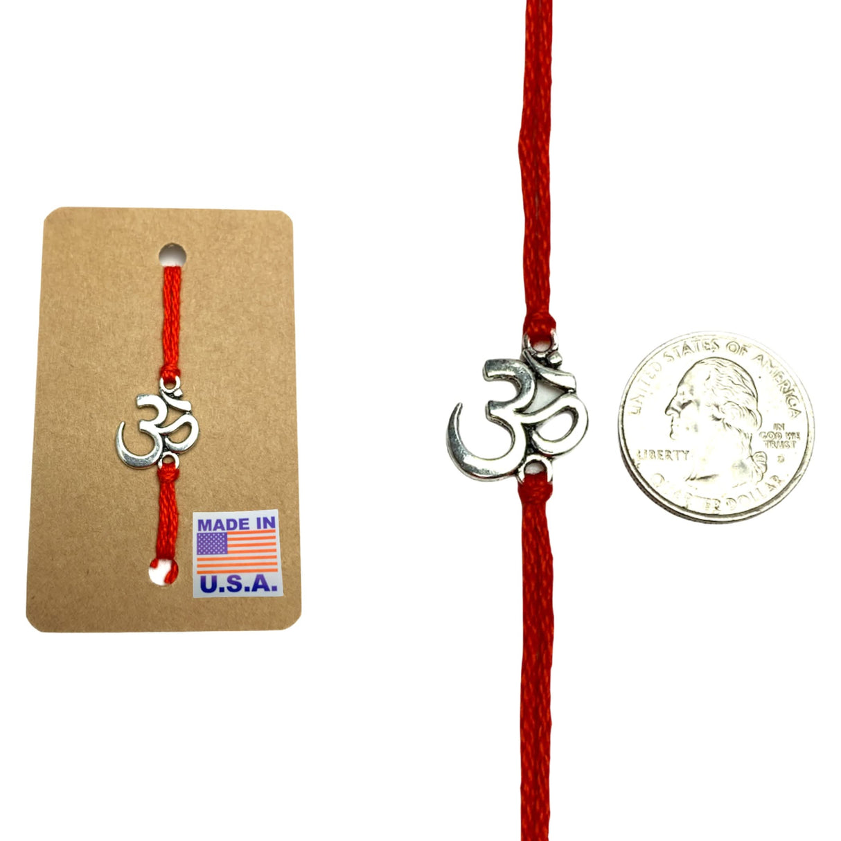 Assorted Om Raksha Bandhan Rakhi Memorial Bracelet, Red Thread Hindu Festival Bracelet for Sister and Brother Made in Usa - LoveNspire