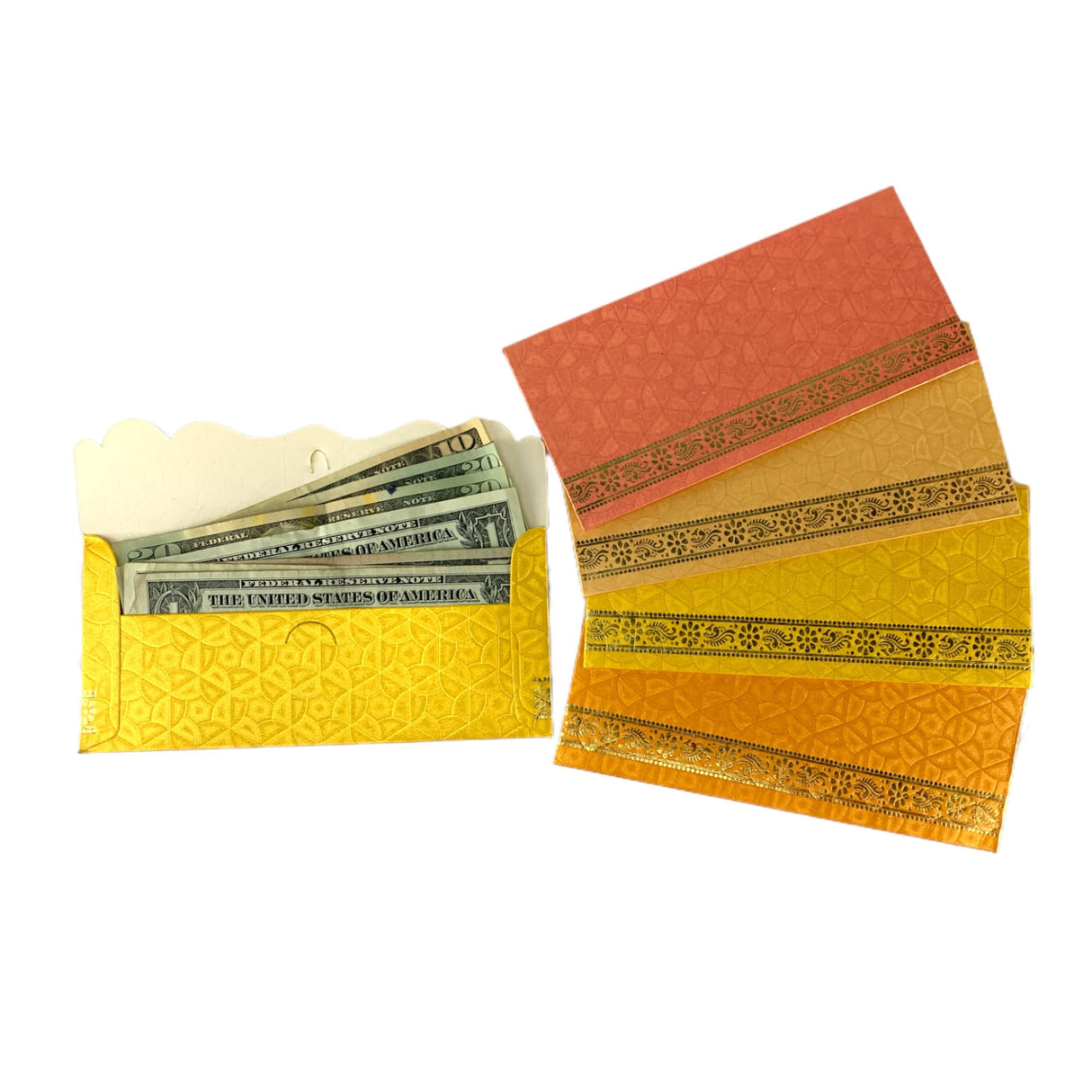 Pack of 10 Money Envelopes for Cash Assorted Indian Paper Shagun Lifafa Gift Cards Decorative Lucky Cash Gift Envelope Currency Holder Tip Envelopes Wedding Diwali Gift - LoveNspire