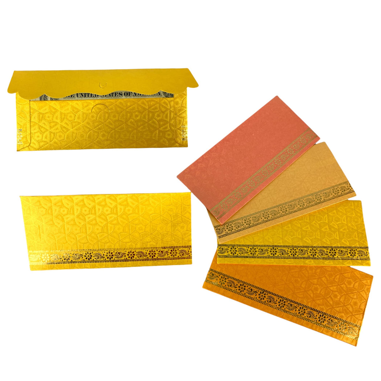 Pack of 10 Money Envelopes for Cash Assorted Indian Paper Shagun Lifafa Gift Cards Decorative Lucky Cash Gift Envelope Currency Holder Tip Envelopes Wedding Diwali Gift - LoveNspire