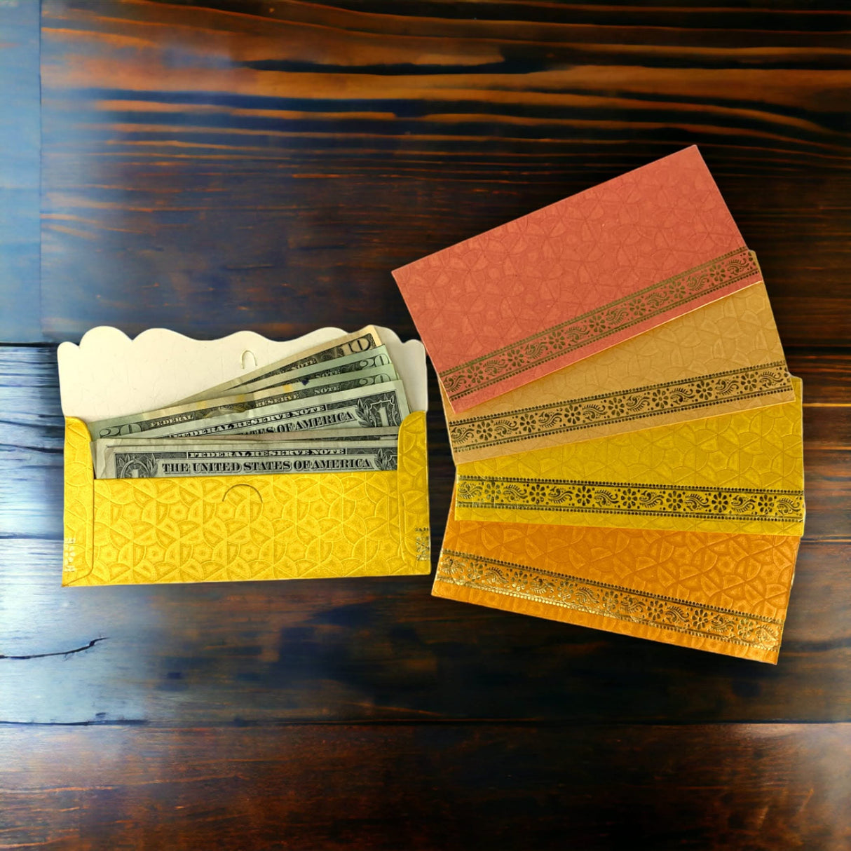 Pack of 10 Money Envelopes for Cash Assorted Indian Paper Shagun Lifafa Gift Cards Decorative Lucky Cash Gift Envelope Currency Holder Tip Envelopes Wedding Diwali Gift - LoveNspire