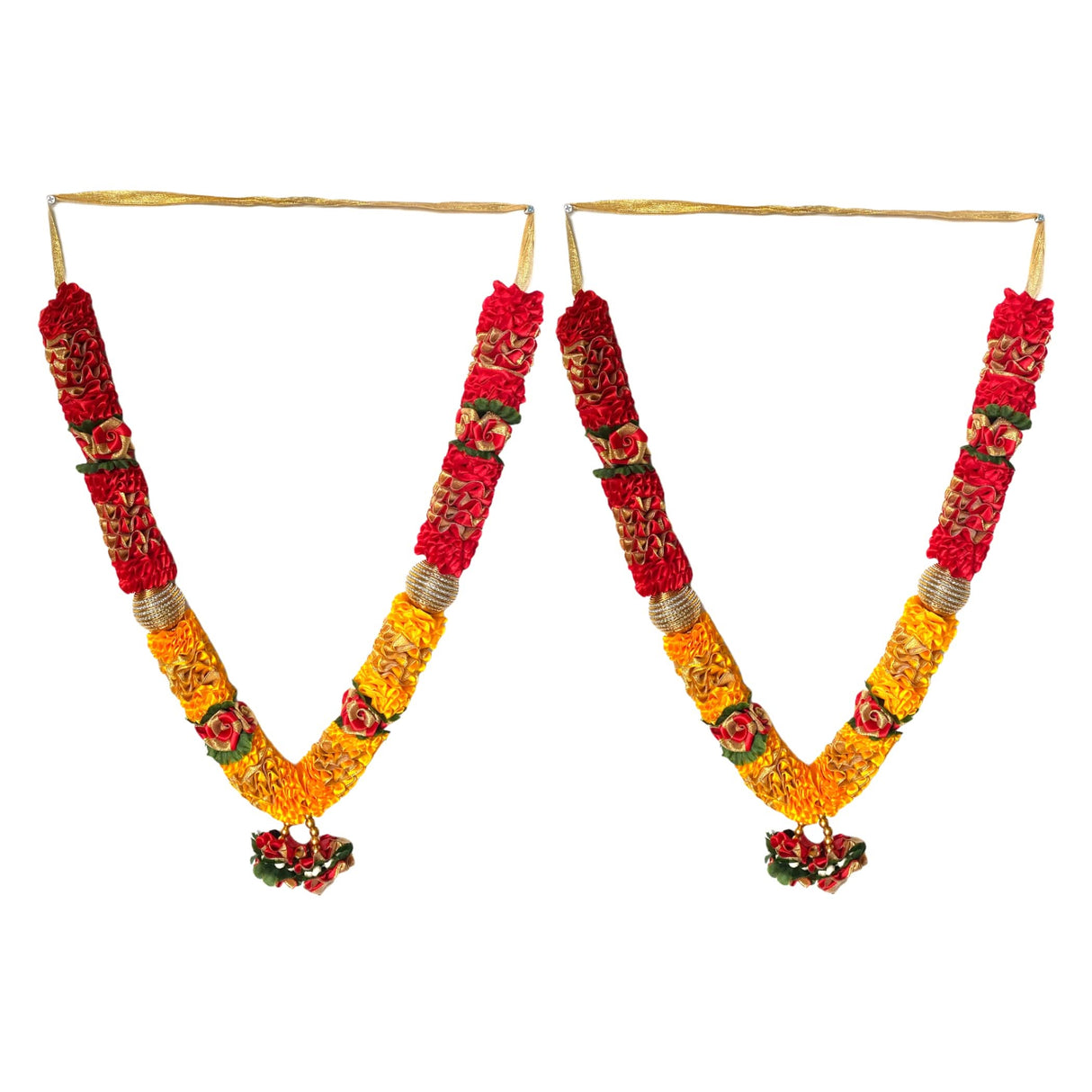 Pack of 2 Varmala Wedding Garland Artificial Yellow and Red Rose Varmala Indian Milini Mala Indian Wedding Haar Bride and Groom Mala Muslim Punjabi Jaimala - LoveNspire
