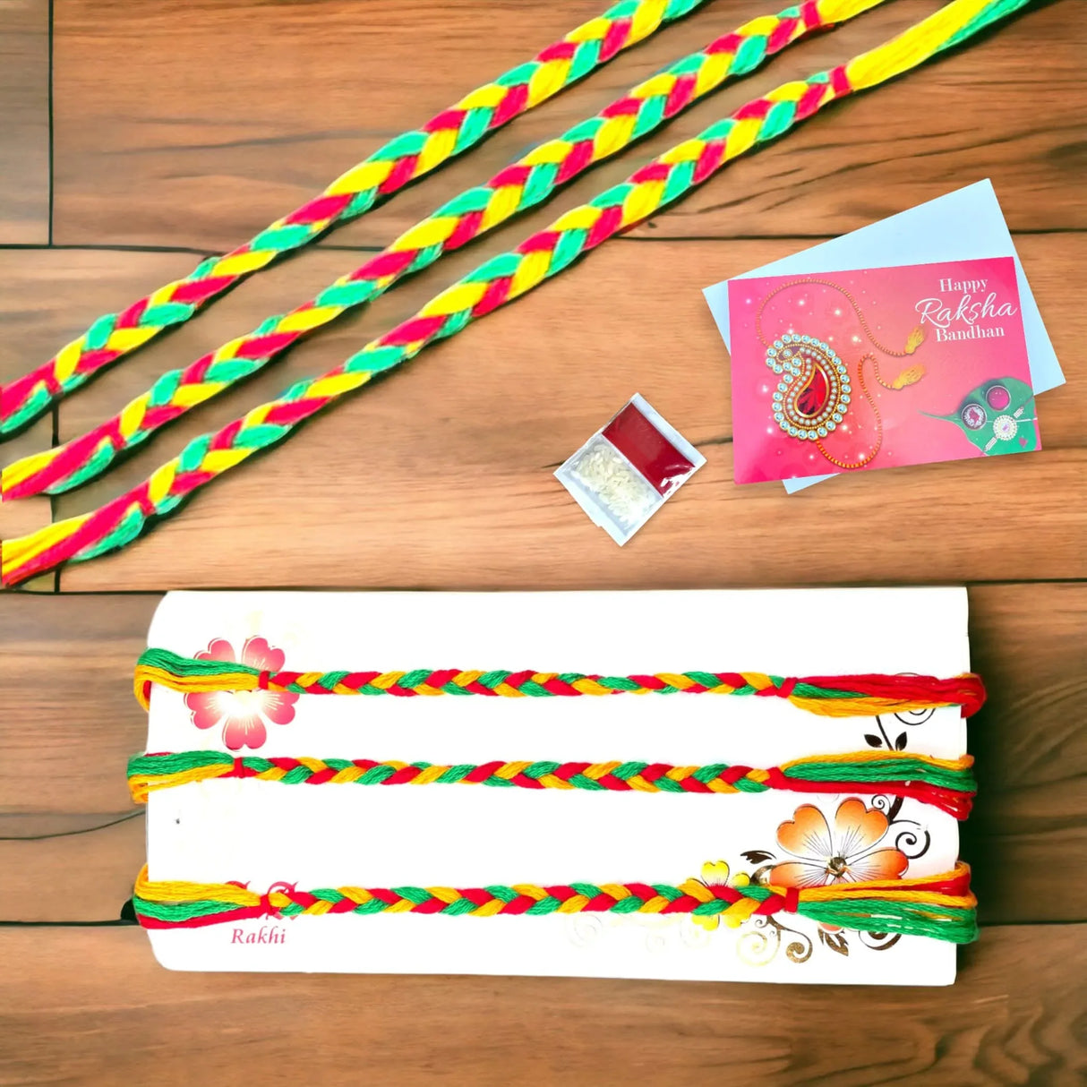 3CT Minimalist Rakhi for Brother, Rakhi Card, Rakhi Bracelet Rakasha Bandhan Handmade Rakhi Gifts Traditional Rakhi with Tika Roli Greeting Card - LoveNspire