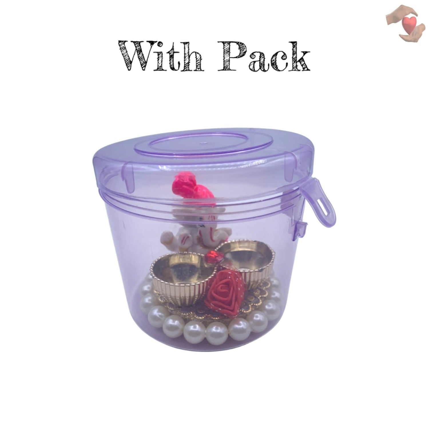 Pack of 4 Bulk Decorative Plate Indian Pooja Thali with Ganesh Murti Artificial Flower and Bowls Haldi Kumkum Platter Teej Diwali Pooja Return Gift Housewarming Gift - LoveNspire