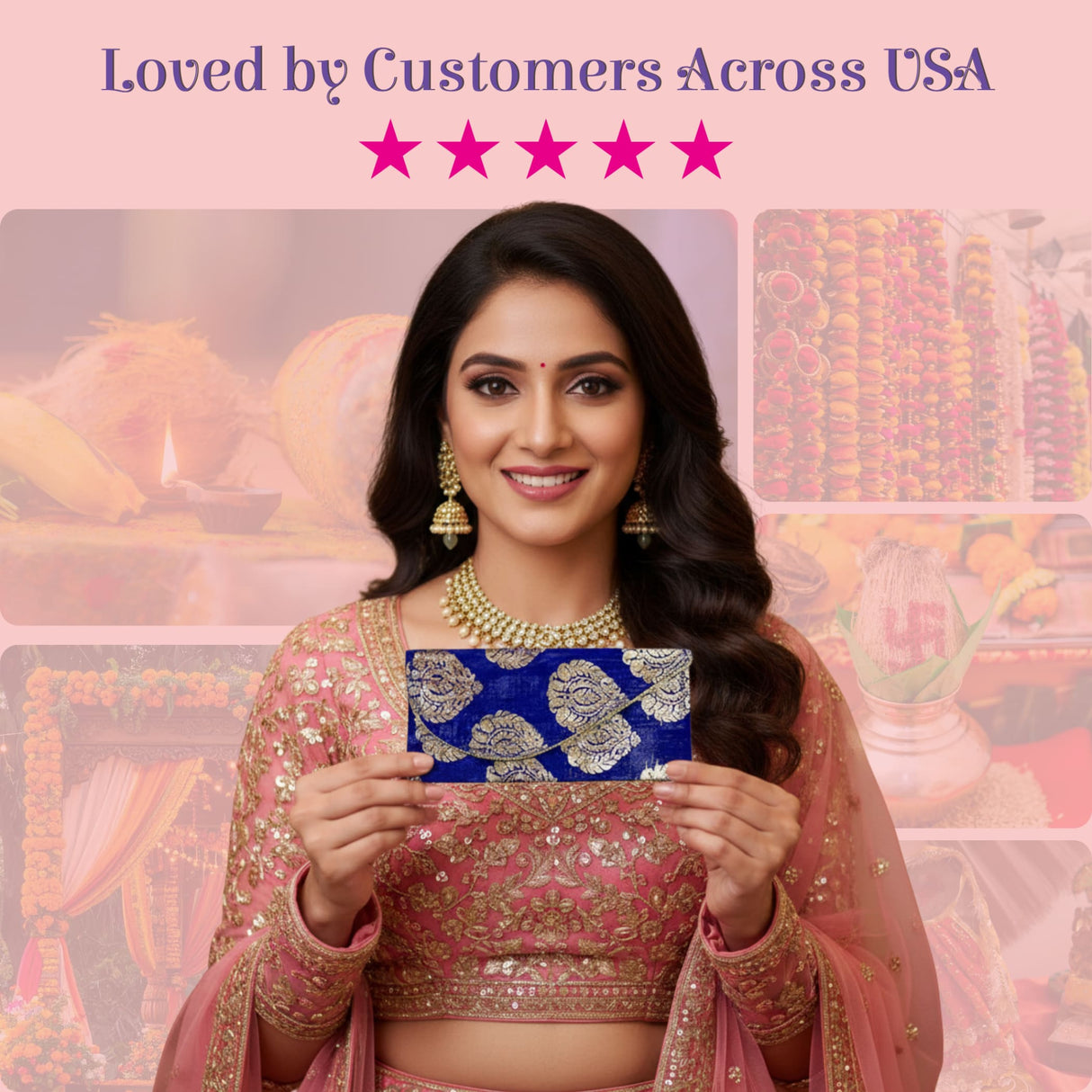 Blue embroidered clutch with silver floral brocade patterns, magnetic shagun envelope