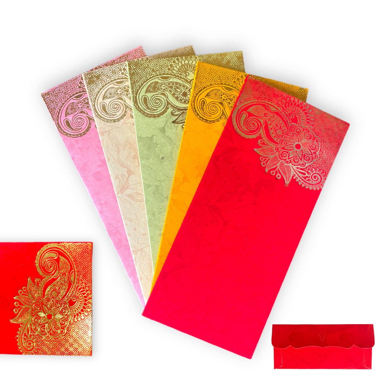 Money Envelopes for Cash Assorted Color Decorative Money Holder Card Paisley Paper Shagun Lifafa Gift Cards Lucky Cash Currency Holder Tip Envelopes Wedding Diwali Gift - LoveNspire