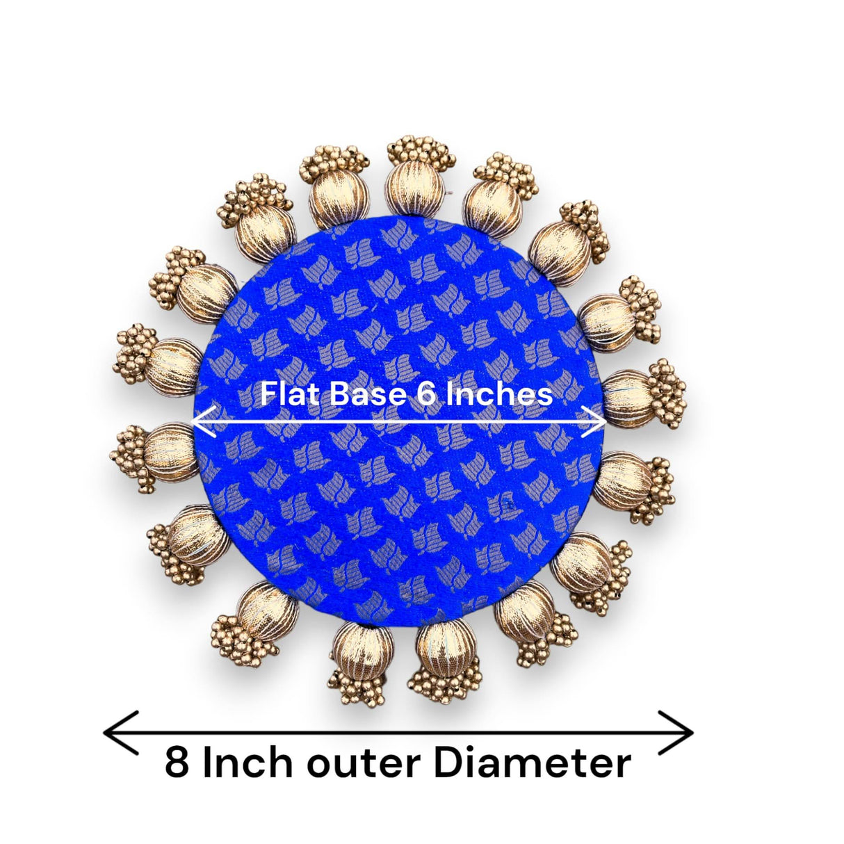 Reversible Patola Platter Brocade Fabric Handmade Centerpiece Mat-Floor Rangoli Diwali Housewarming Gift Home Temple Table Decor Mehendi Thaal Decor Puja Thali - Asan for God Goddess - LoveNspire