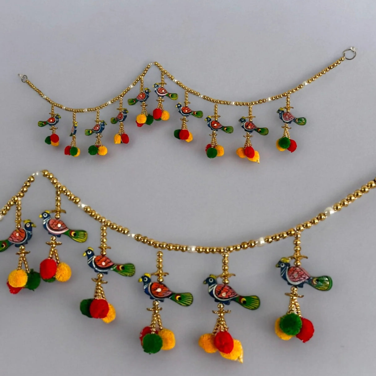 Door Toran Hanging Peacock Beads Bandarwal for Home Pooja Decor Indian Vintage Traditional Main Door Wall Hanging Diwali Decoration Wedding Favor Housewarming Return Gift (size 36x5 Inches) - LoveNspire