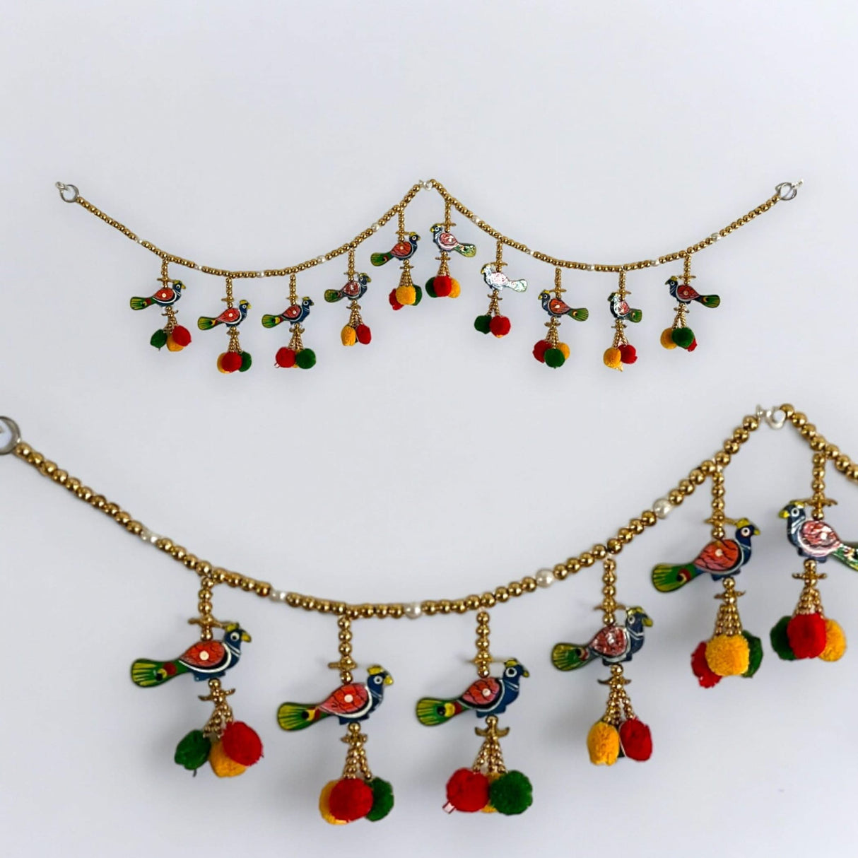 Door Toran Hanging Peacock Beads Bandarwal for Home Pooja Decor Indian Vintage Traditional Main Door Wall Hanging Diwali Decoration Wedding Favor Housewarming Return Gift (size 36x5 Inches) - LoveNspire