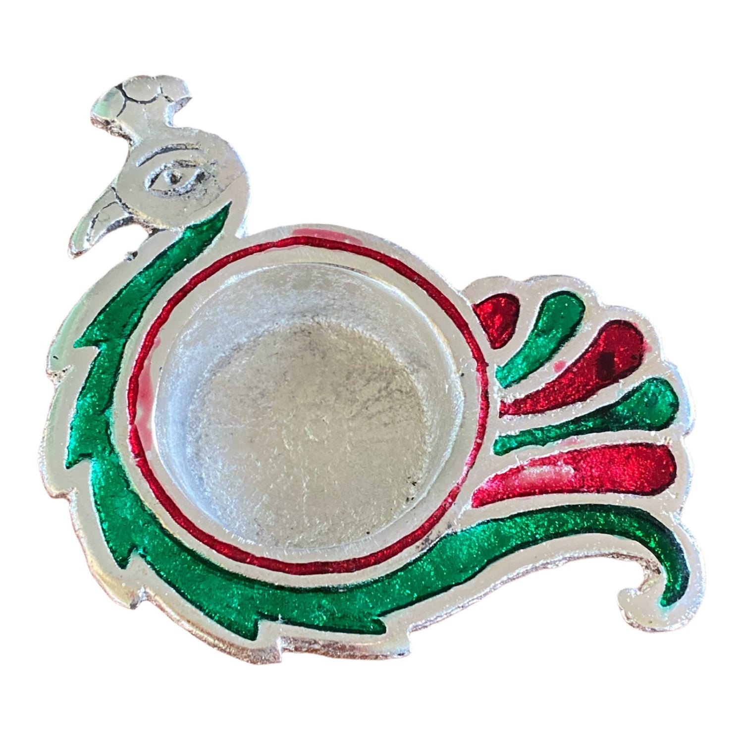 Peacock Deepam Brass Finish Diya Samai Deepak Oil Lamp Indian Festival Diwali Diya Hindu Puja Religious Home Decor Pooja Lamp Indian Housewarming Wedding Gift - Corporate Return Gift - LoveNspire