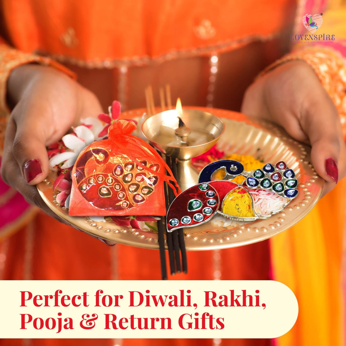 Decorative Bulk Peacock Haldi Kumkum Holder Roli Chawal/rice Holder Indian Festival Favor Diwali Rakhi Pooja Mandir Tika Platter Housewarming Gifts - LoveNspire