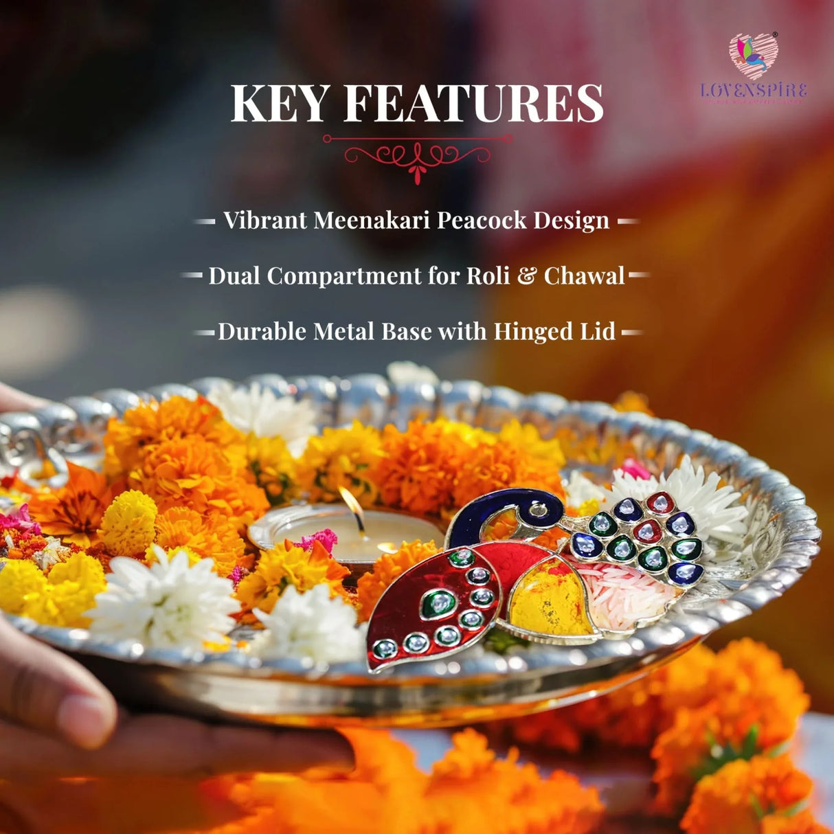 Decorative Bulk Peacock Haldi Kumkum Holder Roli Chawal/rice Holder Indian Festival Favor Diwali Rakhi Pooja Mandir Tika Platter Housewarming Gifts - LoveNspire