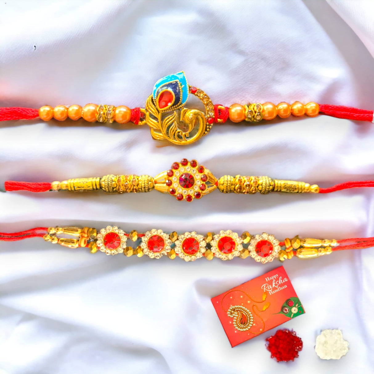 2CT Rakhi Set for Brother Bhabhi Beautiful Thread Bracelet Gift Hamper for Raksha Bandhan Celebration Rakashabandhan Gifts Sister In Law Bracelets - LoveNspire