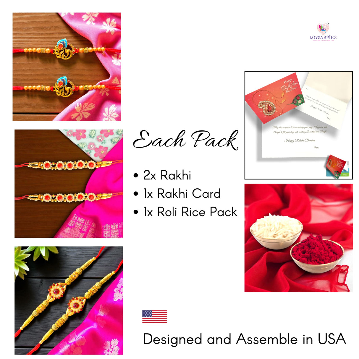 2CT Rakhi Set for Brother Bhabhi Beautiful Thread Bracelet Gift Hamper for Raksha Bandhan Celebration Rakashabandhan Gifts Sister In Law Bracelets - LoveNspire