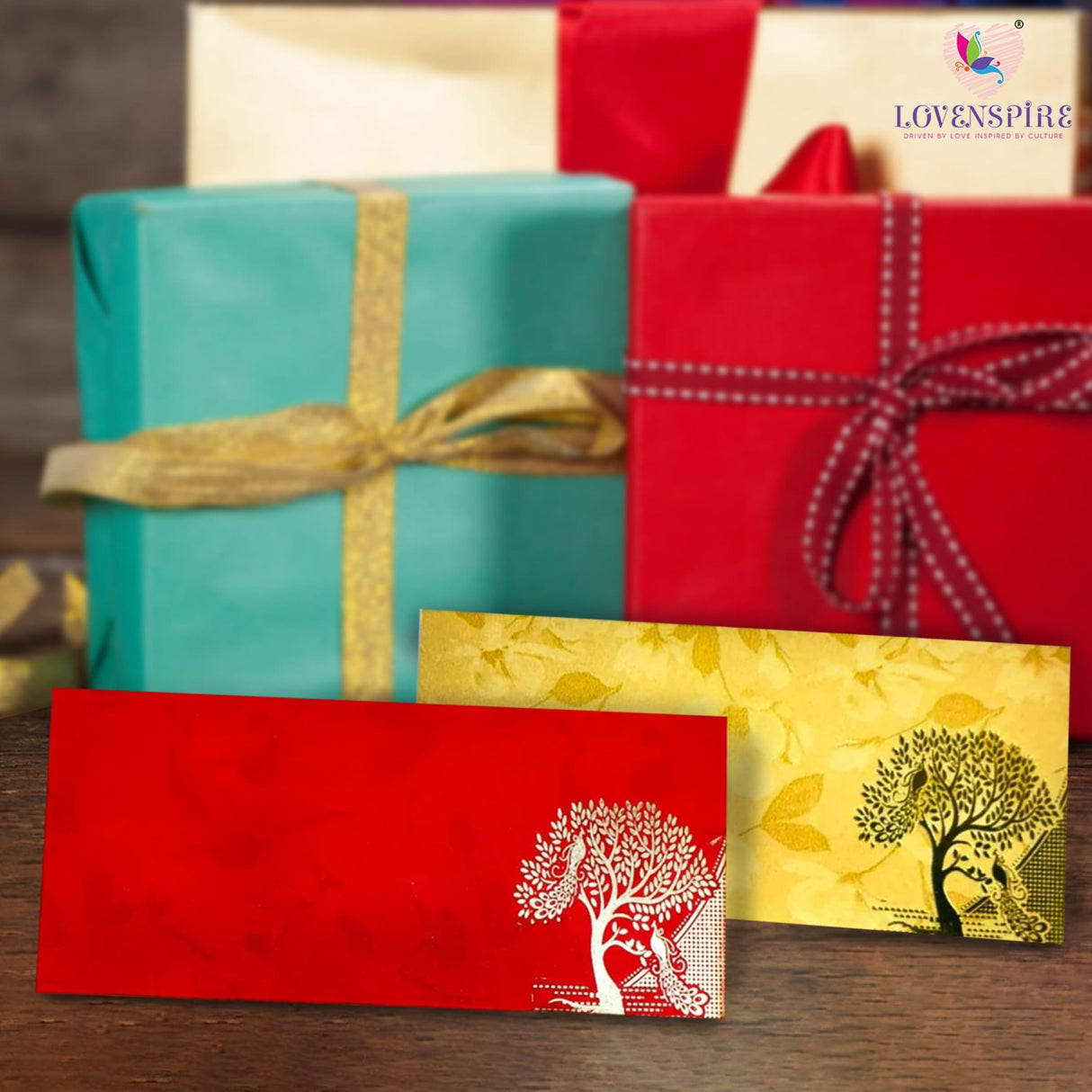 Shagun Gift Envelopes Assorted Color Peacock Tree Design Money Holder Fancy Packet Lifafa Money Envelope for Cash Gifts Christmas Diwali Easter Birthday Wedding Eid - LoveNspire