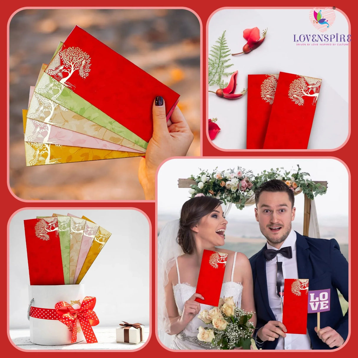 Shagun Gift Envelopes Assorted Color Peacock Tree Design Money Holder Fancy Packet Lifafa Money Envelope for Cash Gifts Christmas Diwali Easter Birthday Wedding Eid - LoveNspire
