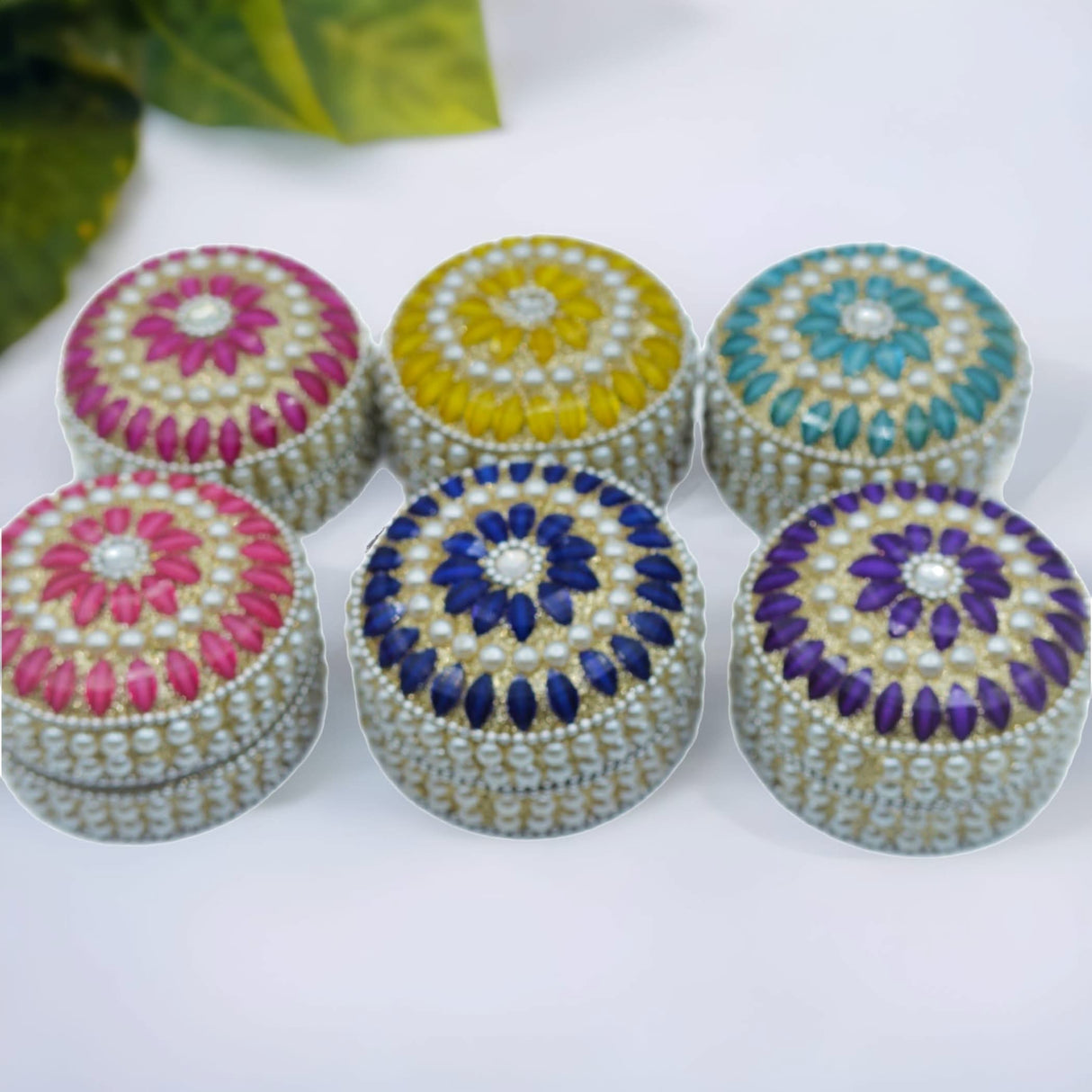 Pearl Jewelry Box for Women Jewelry Travel Case Indian Festival Favor Wedding Pooja Diwali Gift Jewelry Organizer for Mother’s Day Anniversary Housewarming - LoveNspire