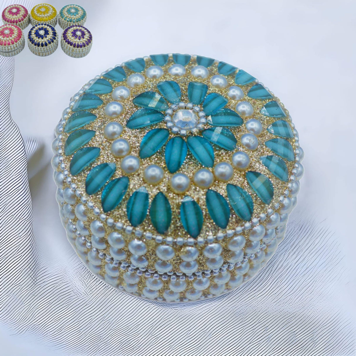 Pearl Jewelry Box for Women Jewelry Travel Case Indian Festival Favor Wedding Pooja Diwali Gift Jewelry Organizer for Mother’s Day Anniversary Housewarming - LoveNspire