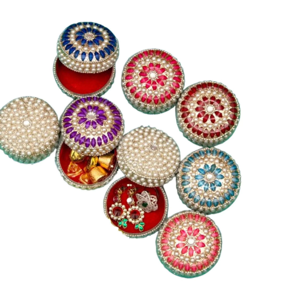 Pearl Jewelry Box for Women Jewelry Travel Case Indian Festival Favor Wedding Pooja Diwali Gift Jewelry Organizer for Mother’s Day Anniversary Housewarming - LoveNspire