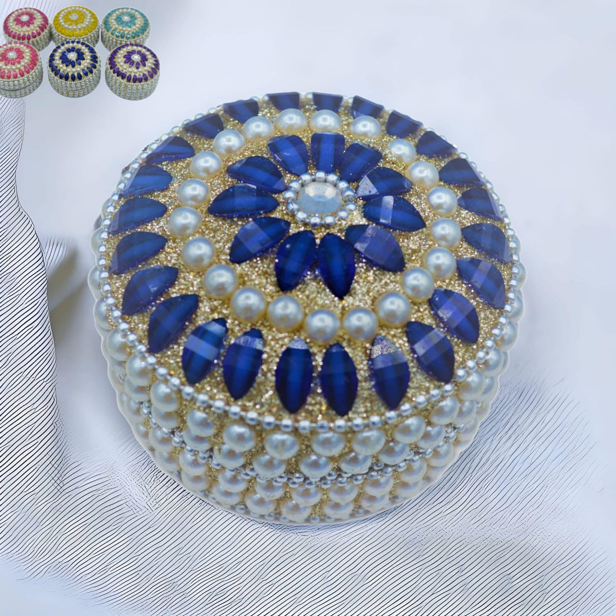 Pearl Jewelry Box for Women Jewelry Travel Case Indian Festival Favor Wedding Pooja Diwali Gift Jewelry Organizer for Mother’s Day Anniversary Housewarming - LoveNspire