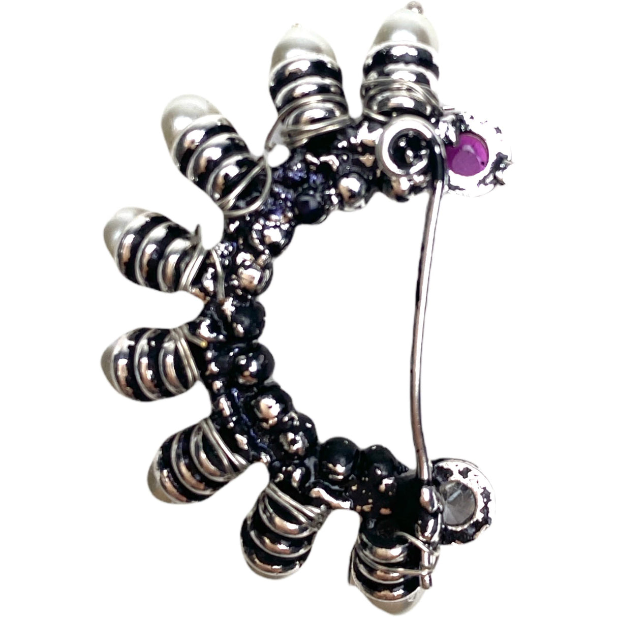 Indian Marathi Nath for Women Pearl Marathi Oxidized Nose Ring Bollywood Style Indian Jewelry Nose Ring Clip-on Marathi Bridal Nathani Faux Pearl Non-piercing Jewelry for Women Gift for Her - LoveNspire