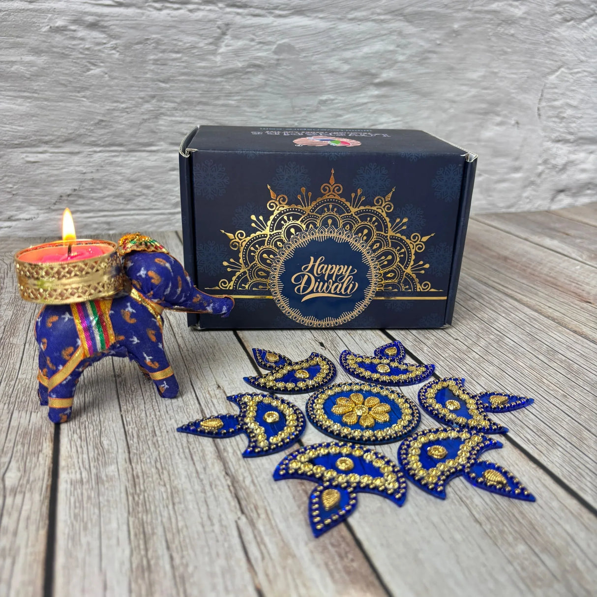 Personalize Diwali Gifts Box Navratri Sweet Gift Boxes Hamper Basket, Decor Rangoli, Candle Holder for Employees, Office / Corporate Gifting Items - LoveNspire