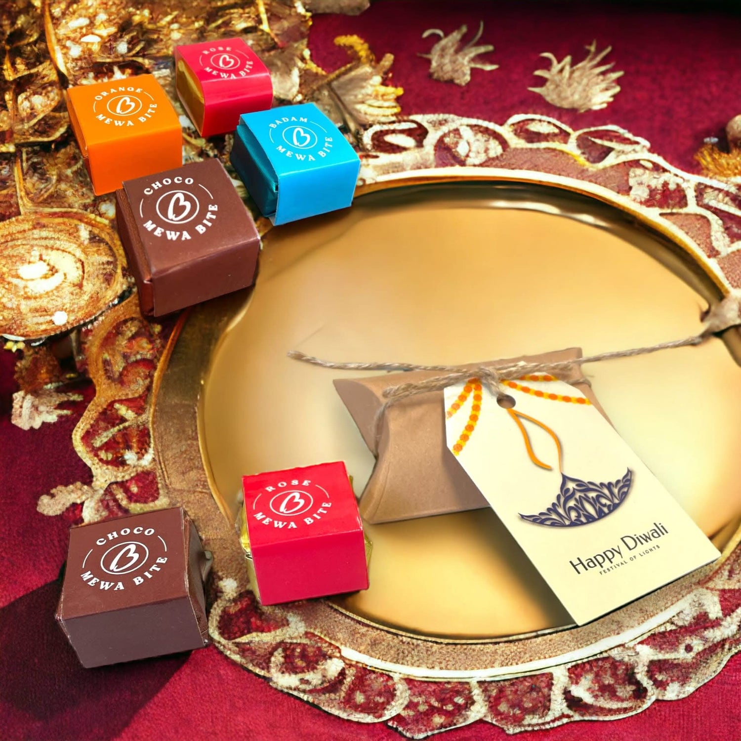Personalized Diwali Gifts Hamper Indian Festival Basket Diwali Gift Boxes Ganesha Candle Holder, Sweets Dry Fruits for Employees Home Office Friends Family Relatives Return Gift Items - LoveNspire