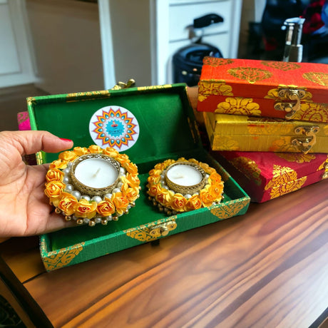 Personalized Candle Holder Diwali Gifts Boxes Indian Festival Handmade Home Decoration Housewarming Mandir Pujan Pooja Return Gifts Items Office Decor Gift Hamper Basket - Corporate Gift - LoveNspire